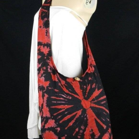 BTP! Tie Dye Sling Crossbody Shoulder Bag Purse Hippie Hobo Cotton Bohemian Colo - Picture 2 of 4